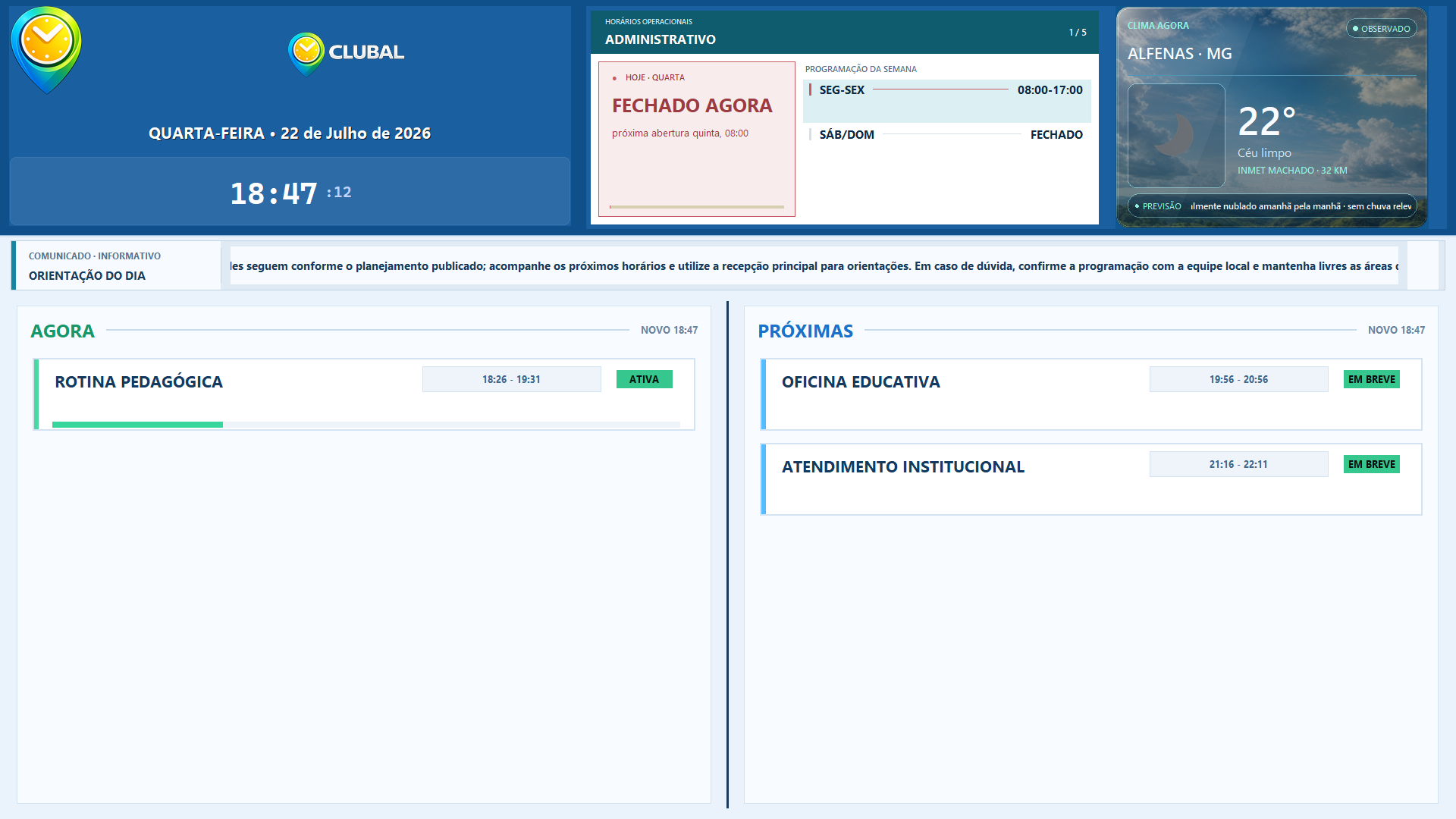 Pantalla actual del módulo Rutinas PEMSE con rutina principal, próximos horarios y contexto del entorno.